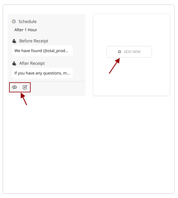 Add / Edit / Preview Abandoned Cart Message